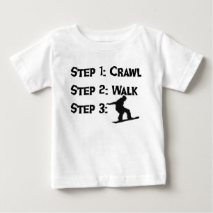 Pour Bébé T-shirt Baby Steps Snowboard