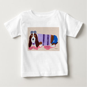 Pour Bébé T-shirt Basset Hound en Palmes