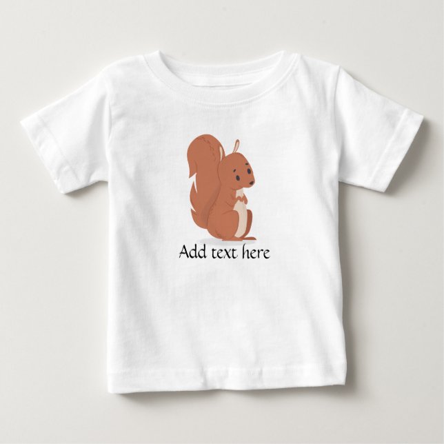 Pour Bébé T-shirt bébé, Écureuil mignon, ajouter texte perso (Devant)