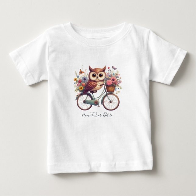 Pour Bébé T-Shirt Bicyclette Bicyclette Hibou (Devant)