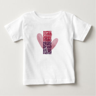 Pour Bébé T-shirt blanc à manches courtes avec motif de cœur