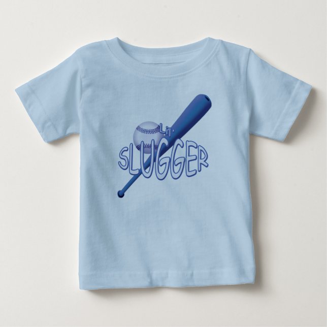 Pour Bébé T-Shirt Bleu de baseball Lil' Slugger (Devant)