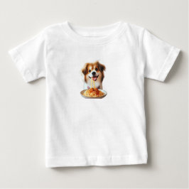 Pour Bébé t-shirt chien amateur de spaghetti