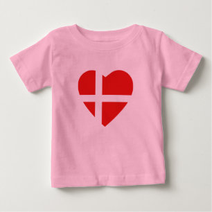 Pour Bébé T-shirt Coeur Drapeau Danemark