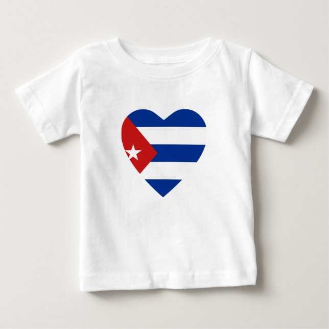 Pour Bébé T-shirt Coeur du drapeau cubain (Devant)