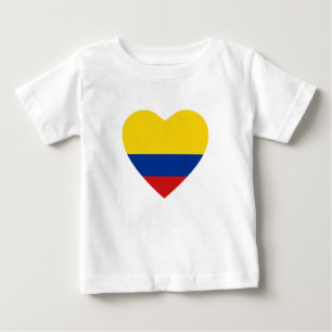 Pour Bébé T-shirt Coeur du drapeau de la Colombie