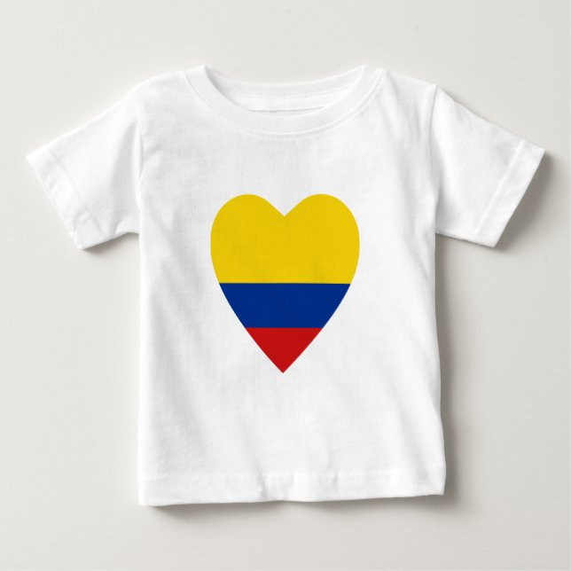 Pour Bébé T-shirt Coeur du drapeau de la Colombie (Devant)