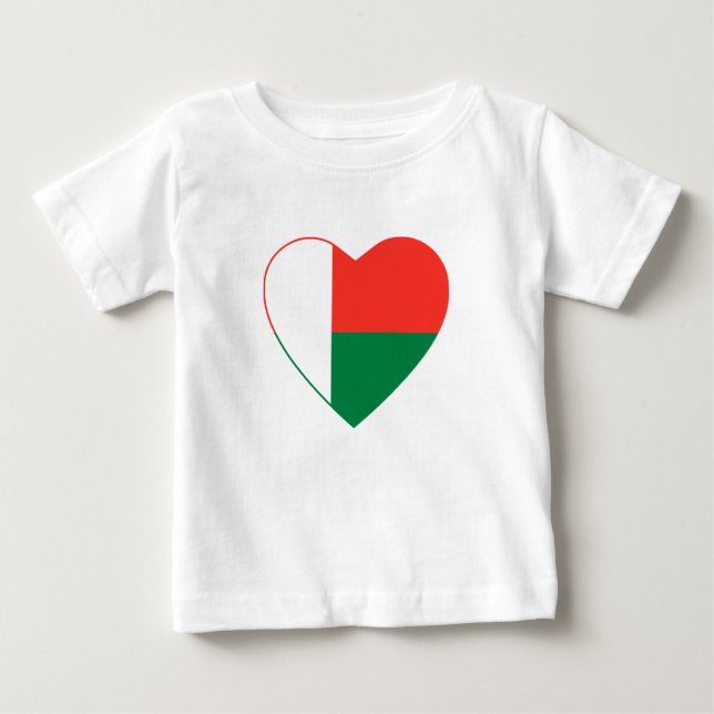 Pour Bébé T-shirt Coeur du drapeau de Madagascar (Devant)
