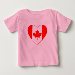 Pour Bébé T-shirt Coeur du drapeau du Canada