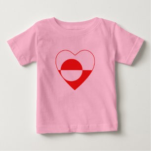 Pour Bébé T-shirt Coeur du drapeau du Groenland