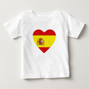 Pour Bébé T-shirt Coeur du drapeau espagnol