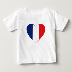 Pour Bébé T-shirt Coeur du drapeau français