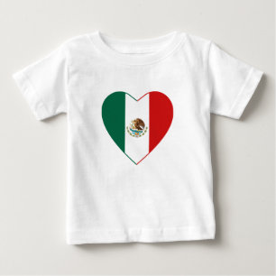 Pour Bébé T-shirt Coeur du drapeau mexicain