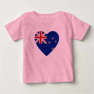 Pour Bébé T-shirt Coeur du drapeau néo-zélandais