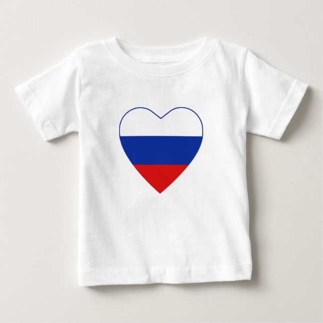 Pour Bébé T-shirt Coeur du drapeau russe (Devant)
