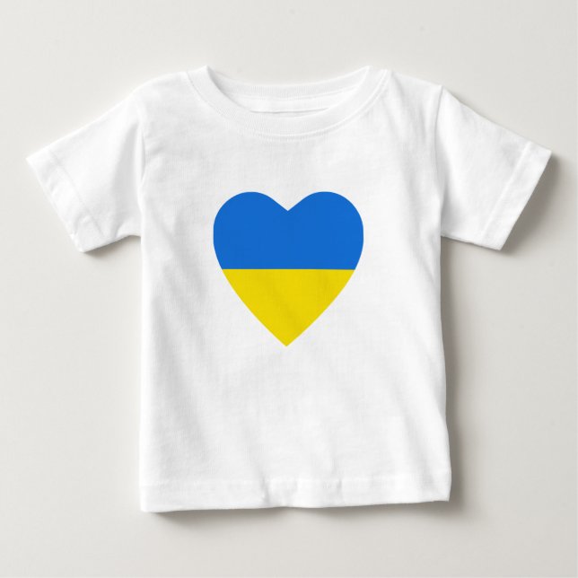 Pour Bébé T-shirt Coeur du drapeau ukrainien (Devant)