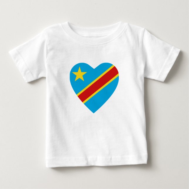 Pour Bébé T-shirt Coeur du pavillon Congo-Kinshasa (Devant)