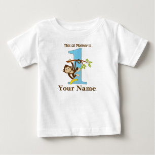 Pour Bébé T-shirt d'anniversaire de singe de Lil premier