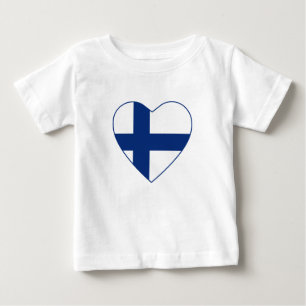 Pour Bébé T-shirt de coeur de drapeau de la Finlande