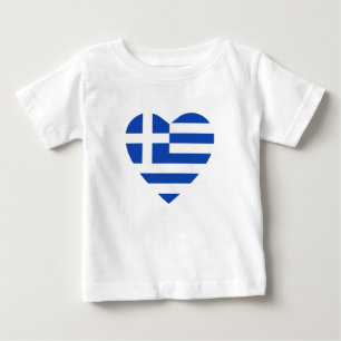 Pour Bébé T-shirt de coeur de drapeau de la Grèce
