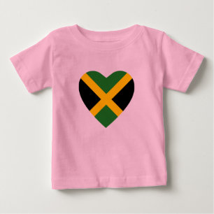 Pour Bébé T-shirt de coeur de drapeau de la Jamaïque