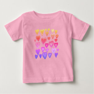 Pour Bébé T-Shirt de conception de coeur rouge