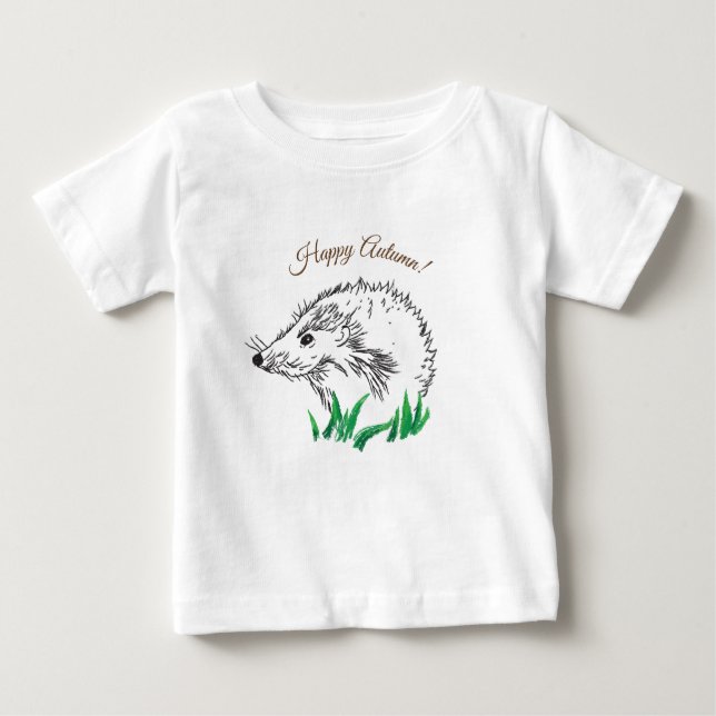 Pour Bébé T-shirt de dessin de hérisson mignon (Devant)