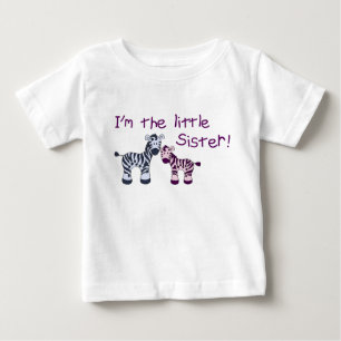 Pour Bébé T-shirt de la petite soeur (d'un grand frère) Zebr