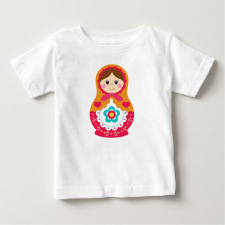 Pour Bébé T-shirt de Matryoshka - rouge et orange