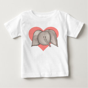 Pour Bébé T-shirt de nourrisson de coeur d'éléphant