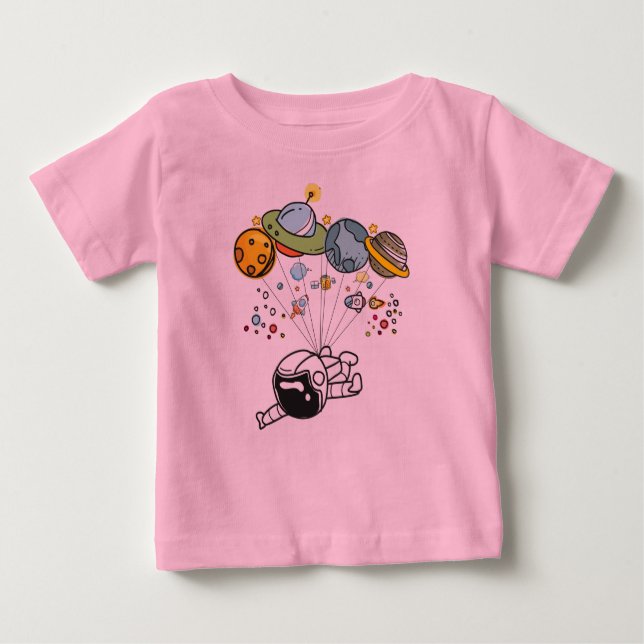Pour Bébé T-shirt de voyage dans l'espace d'astronaute - (Devant)