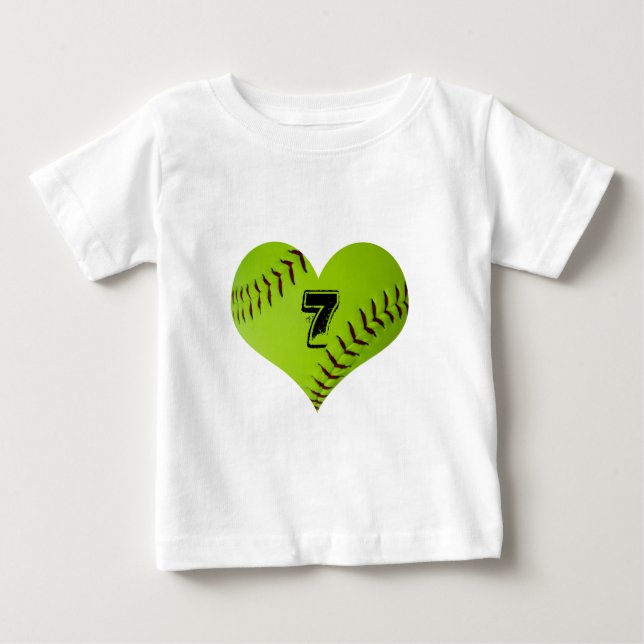 Pour Bébé T-shirt d'enfant de coeur du base-ball (Devant)
