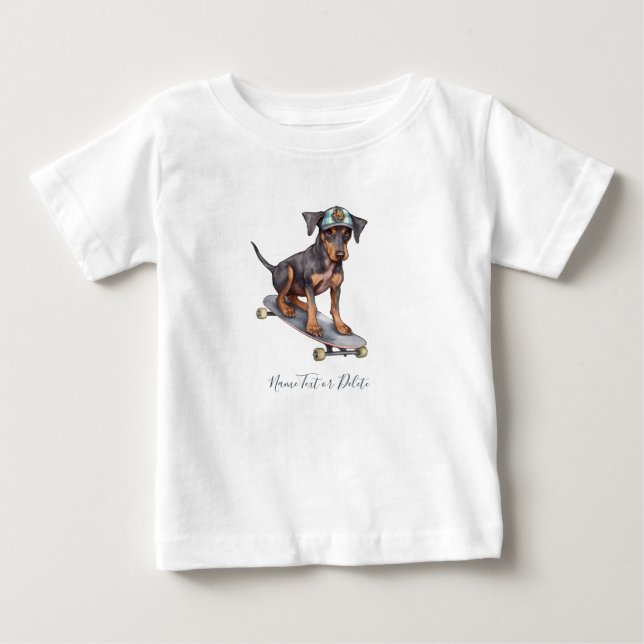 Pour Bébé T-Shirt Dobermann Aquarelle (Devant)