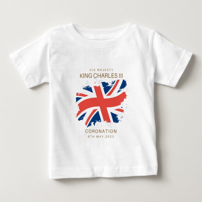 Pour Bébé T-shirt du drapeau du roi Charles III Union Jack (Devant)