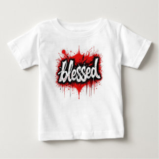 Pour Bébé T-shirt en noir & rouge gras "béni"