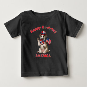 Pour Bébé T-Shirt Enfant Chiots Whippet (2i) Patriotique