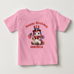 Pour Bébé T-Shirt Enfant Licorne (6a) Patriotique
