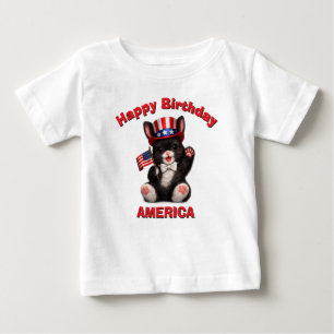 Pour Bébé T-Shirt Enfant Patriote Black Bunny (5ap)
