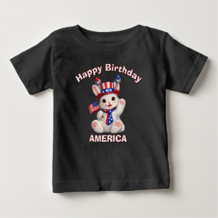Pour Bébé T-Shirt Enfant Patriote White Bunny (5ao)