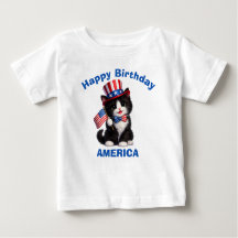 T-Shirt Enfant Patriotique avec Chatons Noir & Bla