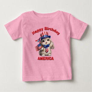 Pour Bébé T-Shirt Enfant Patriotique Lob Bunny (5ai)