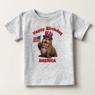 Pour Bébé T-Shirt Enfant Patriotique Walrus (5z)