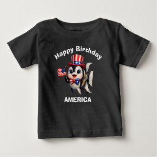 Pour Bébé T-Shirt Enfant Poisson Ange (7c) Patriotique