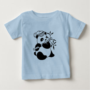 Pour Bébé T-shirt enfant snack heure panda banches