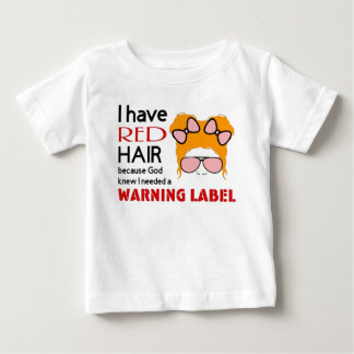 Pour Bébé T-shirt Étiquette d'avertissement de la tête rouge
