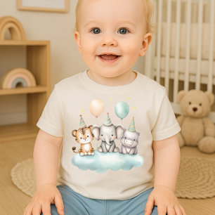 Pour Bébé T-shirt fantaisiste aquarelle Animaux de Safari Mi