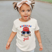 T-shirt fille Casquette américaine mignonne