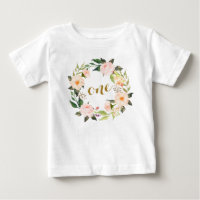 T-shirt floral rose de premier anniversaire