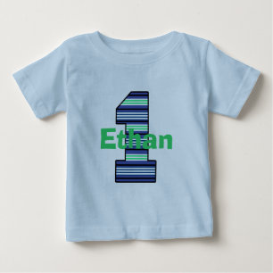 Pour Bébé T-shirt garçon premier anniversaire rayé