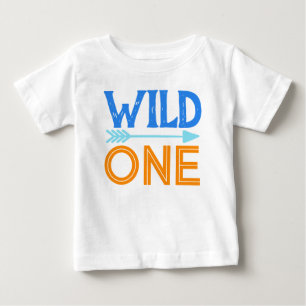 Pour Bébé T-shirt gris et bleu sauvage Un premier anniversai